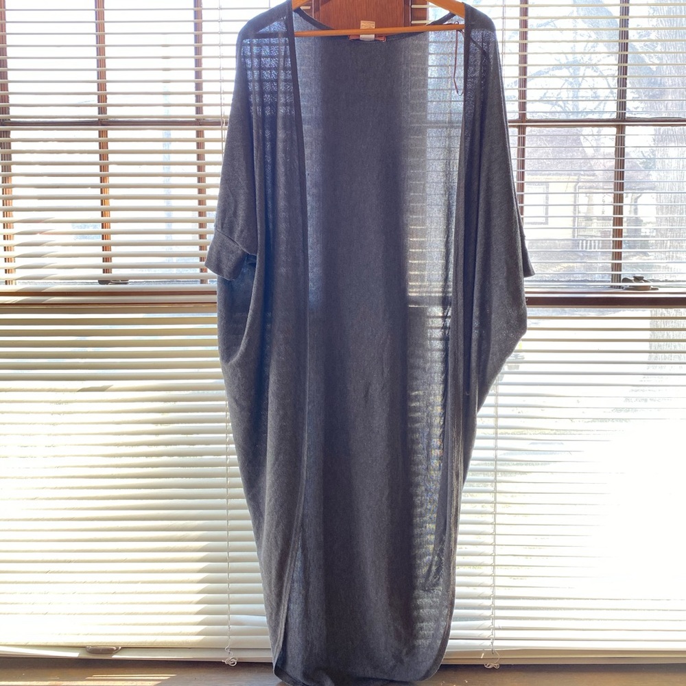 Long, Dark Grey Cardigan